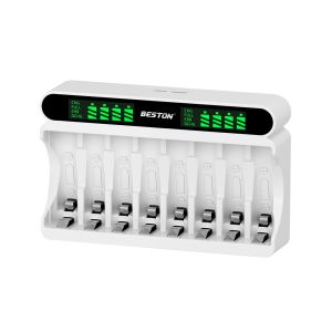 Beston Fast Charging Charger LCD Screen Display AA/AAA USB & TYPE-C 4 Slot 8 Slot Rapid Charging Charger Camera Flash Digital Camera 1.2V CB