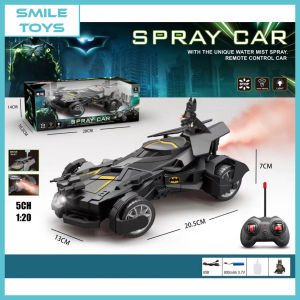 Smile - Mainan Mobil RC Batman Berasap Remote Sedan Formula Spray Light Asap 1:20 5CH Baterai Cas