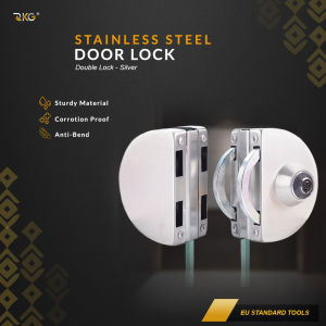 Kunci Pintu Kaca Shower Oval Double Glass Door Lock DRL-240SV