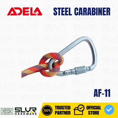 ADELA Carabiner Steel Carabiner AF-11 Rescue Device Accessories Rock Climbing Recreational Quickdraws Heavy Duty Hot Forged Steel Carabiners Rescue Biners