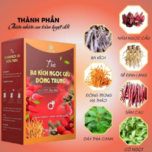 Trà Ba Kích Ngọc Cẩu Đông Trùng 7 Vị Tăng Cường Sinh Lực Phái Mạnh (Hộp 60 Gói)