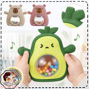 Capybara Teething Toy Baby Rattle Infant Chewing Teether Toy BPA Free Sensory Education Toy