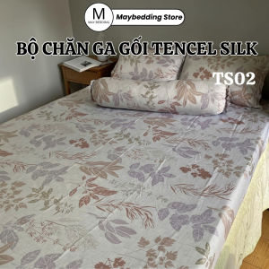 Bộ Chăn Ga Gối Tencel Silk Hoa Văn Cao Cấp Mềm Mịn Thoáng Mát - Nhiều Kích Thước