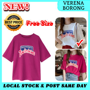 Twinkies Short Sleeve Shirt Plus Size Women T-Shirt Korean Fashion Basic Top Casual Blouse Baju Lengan Pendek Baju Viral Ready Stock 214440