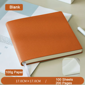 (สามารถแกะสลักโลโก้ได้) สมุดโน้ตทรงสี่เหลี่ยมหนังหนา คู่มือ ไดอารี่นักเรียน สมุดจดบันทึกของเด็กผู้หญิง สมุดบันทึกการเดินทาง หน้าว่าง/ตารางด้านใน 100 แผ่น 200 หน้า