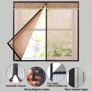 Window Screen Mosquito Net Anti-mosquito Curtain for Window Window Net Screen Magnetic With Velcro Detachable Wash