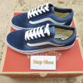 Vans Old Skool Navy Original รองเท้าผ้าใบ แวนส์ สีน้ำเงินนาวี่ คลาสสิค. 
