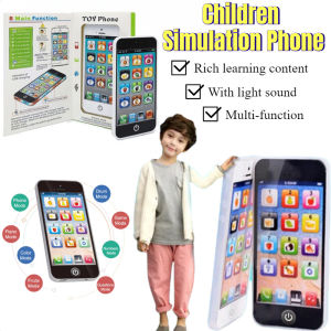 Kids English Phone Toy Rechargable Fake Phone Baby Toy Music Light Early Educational Toy Toddler English Learning Toy