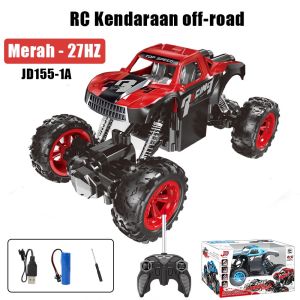 Mobil Mainan 1:18 Remote Control Off-Road Penggerak Dua Roda Mobil Pendakian Paduan Kuat RC Rock Crawler Mobil RC Resistensi Jatuh Dengan Lampu