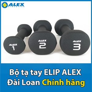 [ẢNH THẬT+VIDEO] Bộ Tạ Tay Elip ALEX 1LBLõi Gang Đặc Bọc Cao Su Cao Cấp Cho NữTrẻ Em Tập Gym YogaChống Trơn Trượt (Tổng: 0.9Kg)