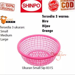 (BISA COD) PROMO Shinpo Bakul / Keranjang Baskom Saringan Sayur / Wakul Bulat Buah Plastik Murah SERBA GUNA / Wadah Pencuci Buah dan Sayur [ SIP 831 ]
