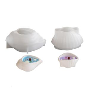 Thiết kế độc đáo ốc xà cừ khuôn khay Silicone linh hoạt cho nhựa Epoxy giá đĩa lưu trữ nhà thủ công