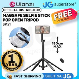 Ulanzi SK21 Automatic MagSafe Smartphone Tripod with Up to 180cm Max Height Pop-Open & Retractable Design Strong Magnetic Mount 4-Section & 4-Leg with Non-Slip Feet Lightweight Aluminum for MagSafe Supported Devices | JG Superstore