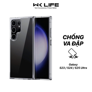 Ốp lưng S23 / S24 / S25 Ultra - Trong suốt - Chống sốc 2M - Lưng PC cứng - Viền dẻo