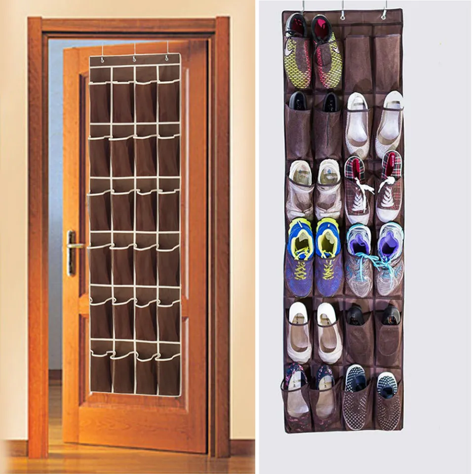 Over the Door Shoe Organizer Rack Hanging Storage Holder Hanger Bag Closet 24 Grids