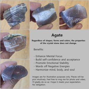 Agate Raw Natural Crystal Stone | Emotional Stability | Harmonize Mind Body and Soul | Focus