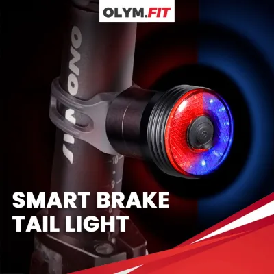 Lampu Belakang Sepeda Smart Brake Light Tahan Air USB Rechargeable Waterproof Aksesoris Sepeda