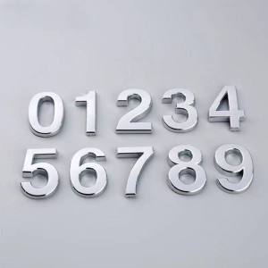 Gold 3.5 cm Self Adhesive House Address Door Number Sign 3D Digit Hotel Apartment Home Street Number Wall Sticker/Black