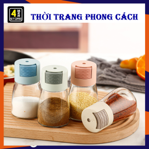 Hũ Đựng Gia Vị Có Thìa Nắp Đậy Kín Chống Ẩm Chống Bụi Tiện Lợi - Lọ Gia Vi Thủy Tinh Kèm Muỗng Điều Chỉnh Dài Ngắn Thông Minh