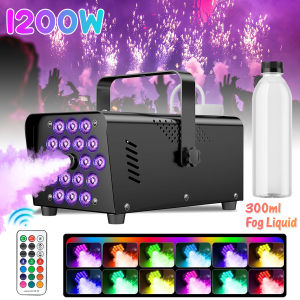 18LED Smoke Fog Machine 2200W Stage Colorful Disco DJ Party Smoke Fogger Mesin Asap Pentas LED Remote Control