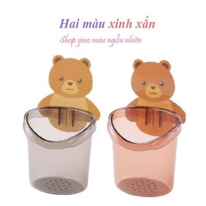 COMBO 2 Cốc đựng bàn chải kem đánh răng lược đồ dùng nhỏ gọn hình CHÚ GẤU