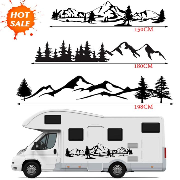 [Hot K] ขายดีสติกเกอร์ RV 150Cm สติ๊กเกอร์รูปต้นไม้ฉากภูเขารถสติ๊กเกอร์ ...