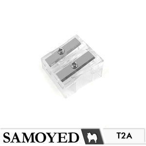 SAMOYED SHP-B Rautan / Serutan Pensil Transparan / Bening 1 / 2 Lubang / Double / Dual Holes Transparent / Clear Pencil Sharpener