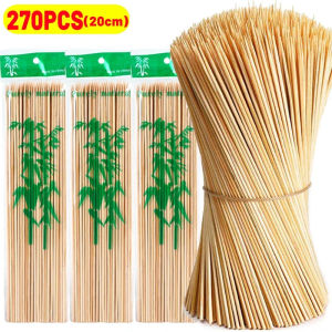 Dizoey 15/20/25/30cm Bamboo Skewer Sticks Food Grade Bamboo Stick Disposable Nature Wood Long Stick for Kitchen Barbecue Fruit Fried