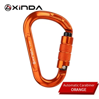 XINDA Móc Leo Núi Đá Móc Khóa Hình Quả Lê Khóa Tự Động An Toàn 25KN Bộ Dụng Cụ Ngoài Trời Móc Khóa Chữ H Bằng Nhôm Có Lò Xo