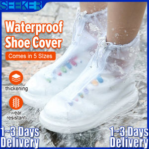🇸🇬 Fast Delivery Waterproof PVC Shoe Covers Anti Slip Snow Resistant and wear-resistant for outdoor portable rain boots for adults and children in rainy days Christmas present