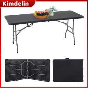 KIMDELIN Folding Half Portable Foldable Table for Parties Backyard Events