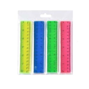 4Pcs Clear Ruler Plastic Rulers Straight Ruler with Inches Centimeters Colored Ruler Metric Rulers Measuring Rulers