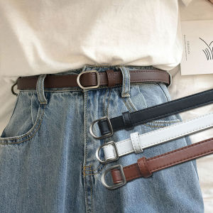 YOCKY Fashion Luxury Jeans Decorative Women New Designer Thin Belt No-hole Buckle PU Leather Belts Waist Strap