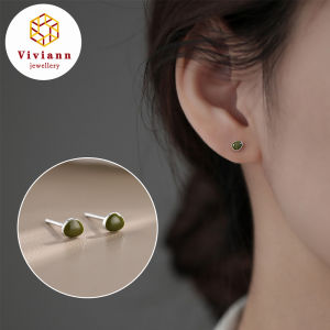 Viviann Original Design 925 Sterling Silver Avocado Earrings Summer Earrings Exquisite Earrings For Women Korea Fashion Stud Earring Wedding Statement Jewelry