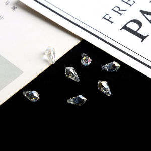 10 Cái Áo Rõ Ràng Pha Lê Hình Giọt Nước Mắt Giọt Nước Hạt Miếng Đệm Lỏng Hạt Cho DIY Làm Đồ Trang Sức Thủy Tinh Nhiều Mặt Hạt