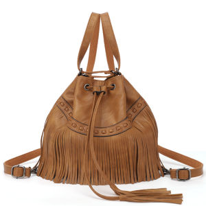 Vintage-style womens backpacks new tassel bag cross-border cloud bag European and American large-capacity shoulder bag