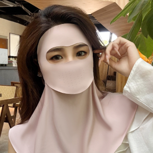 Womens summer cycling mask ice silk seamless full face mask sun protection neck mask summer cycling anti-ultraviolet mask