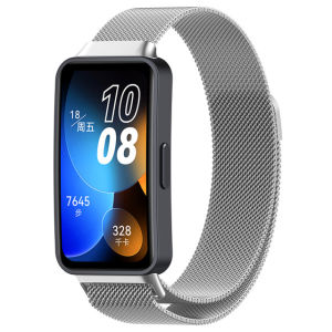มิลลิเมตรสาย Stainless Steel Strap For Huawei band 10 สาย Milanese Magnetic Buckle สายนาฬิกา for Huawei Band 9 Band 8 band 7 Band 6 นาฬิกาอัฉริยะสายนาฬิกา