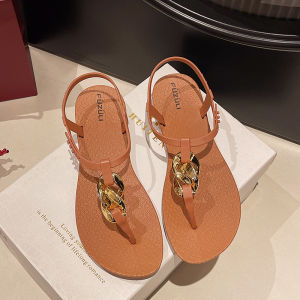 Free Shipping Summer New Open-Toe Flat Sandals Beach Women Lightweight Non-Slip Design Versatile High-End Roman Sandals For Outdoor Wear