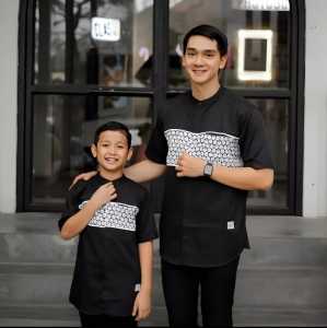 Baju Couple Koko Pria Dewasa/Baju Anak Koko Laki Laki Muslim Pria