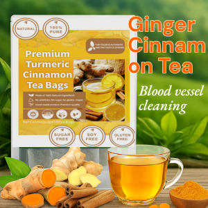 Organic Ginger Cinnamon Tea Bags Natural Blood Vessel Cleansing Circulation Support Herbal Tea For Heart Health Immunity