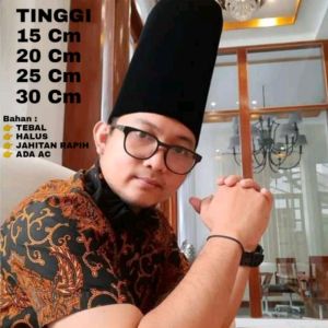 Songkok kopiah tinggi peci hitam tinggi 15cm 20cm 25cm 30cm langsung dari produsen