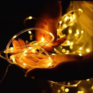 Solar Powered LED Rope Lights - 32 M 8 Modes 300 LED Solar Waterproof Tube Light Copper Wire Fairy Lights(Clearance)