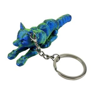 3D Printed Wolf Keychain with Realistic Details and Multiple Joint Designs Accessory for Animal Lovers and Collectors