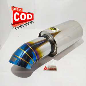 Knalpot mobil JS racing Stainles biru suara Bass gahar