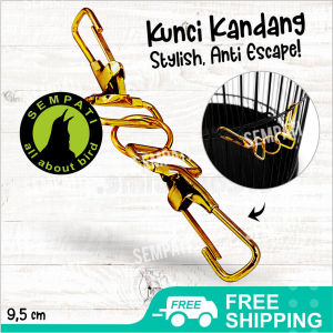 SEMPATI Kunci Kew Kew Besi Gold Kunci Kandang Gembok Kunci Pengaman Sangkar Rantai Kunci Kandang Burung Kucing Anjing Sugar Glider Hamster Tupai Monyet Dll KWGLD