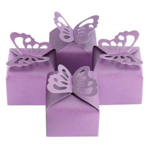 20pcs Mini Gift Boxes Butterfly Paper Pink White Party Wedding Favor Box 6x6x5cm