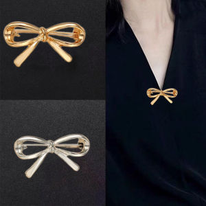 1 Pair Women Exquisite Small Metal Brooch Bowknot Womens Clothing Fixed Clothes Scarf Hat Pin