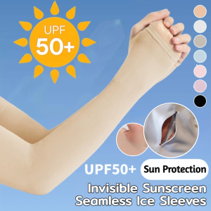 UPF50+ Sunscreen Sleeves Long Lasting Sun Protection Ice Silk Sleeves For Driving Riding 隐形冰袖