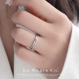 Le Silber Co. S925 Sterling Silver - Radiant Curve Open Ring